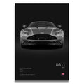 Toile Imprimée Aston Martin DB11 (Noir)