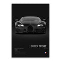 Toile Imprimée Bugatti Veyron SS (Noir)