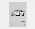 Toile Imprimée Porsche GT3 RS 2003 (Gris)