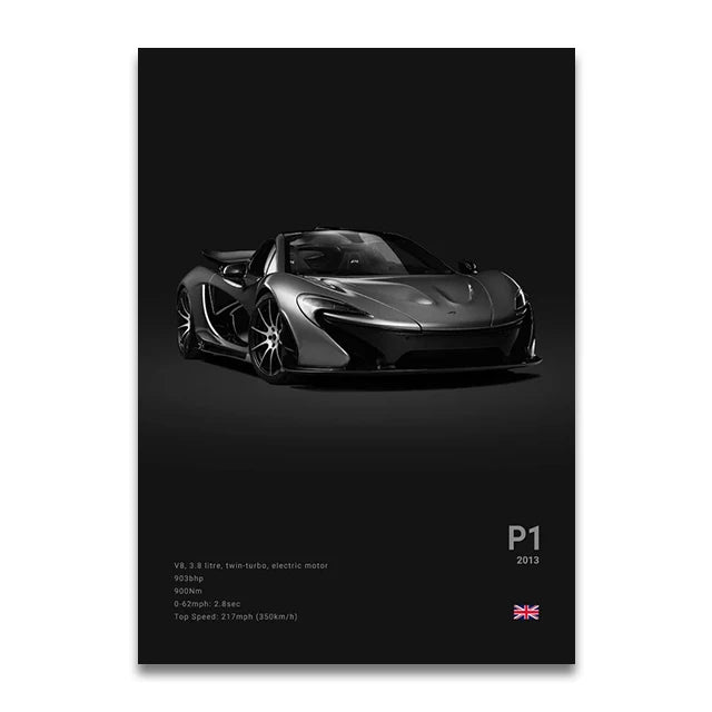 Toile Imprimée Mclaren P1 (Noir)