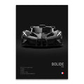 Toile Imprimée Bugatti Bolide (Noir)