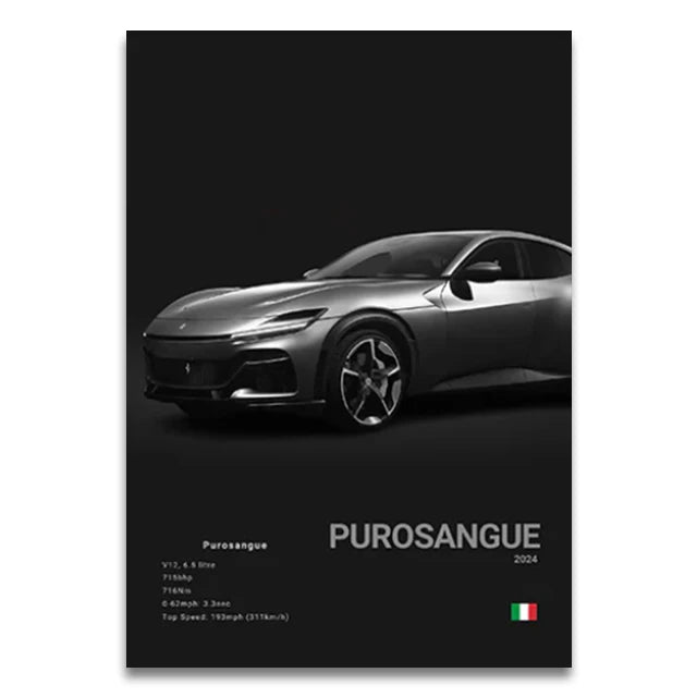 Toile Imprimée Ferrari Purosangue (Noir)