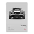 Toile Imprimée Ford Shelby GT500 1967 (Gris)