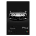 Toile Imprimée Ferrari SF90 XX (Noir)