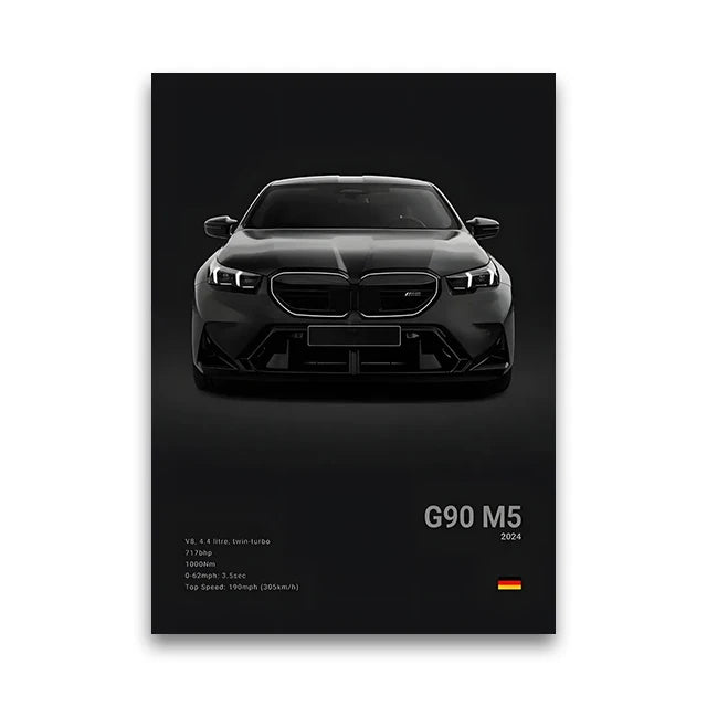 Toile Imprimée BMW G90 M5 (Noir)