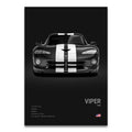 Toile Imprimée Dodge Viper 1996 (Noir)