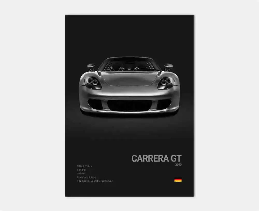 Toile Imprimée Porsche Carrera GT (Noir)
