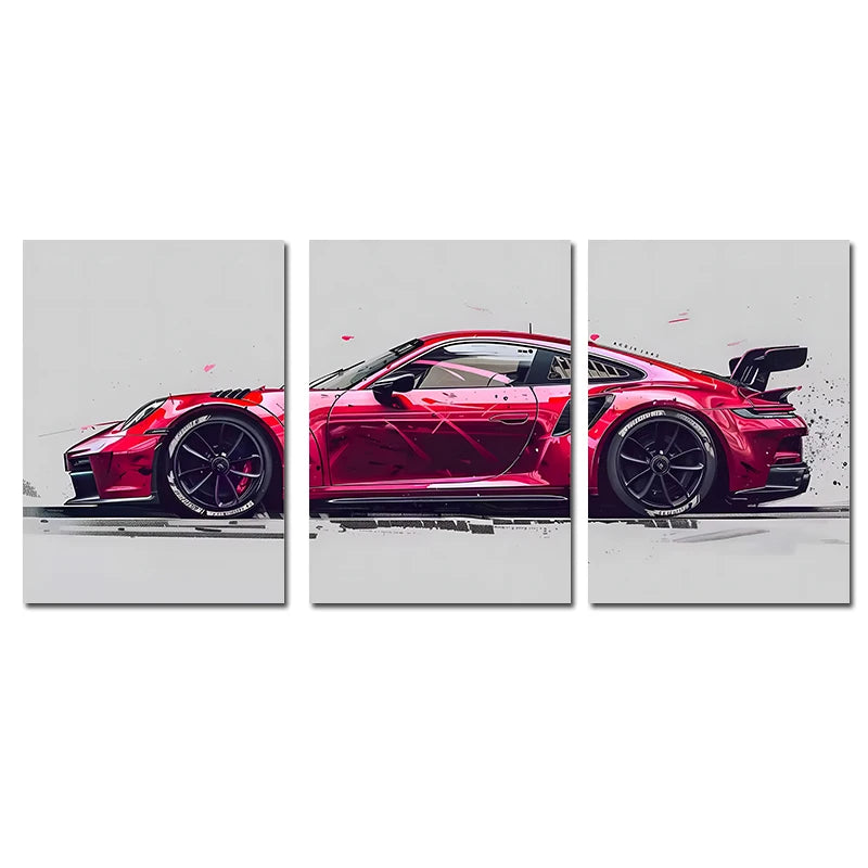Toile Imprimée Porsche 911 (3 pièces)