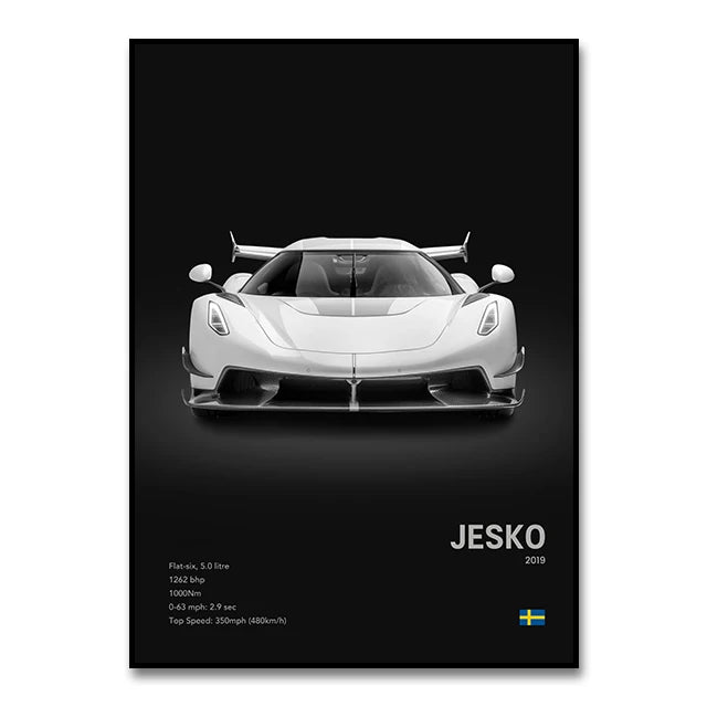 Toile Imprimée koenigsegg Jesko (Noir)