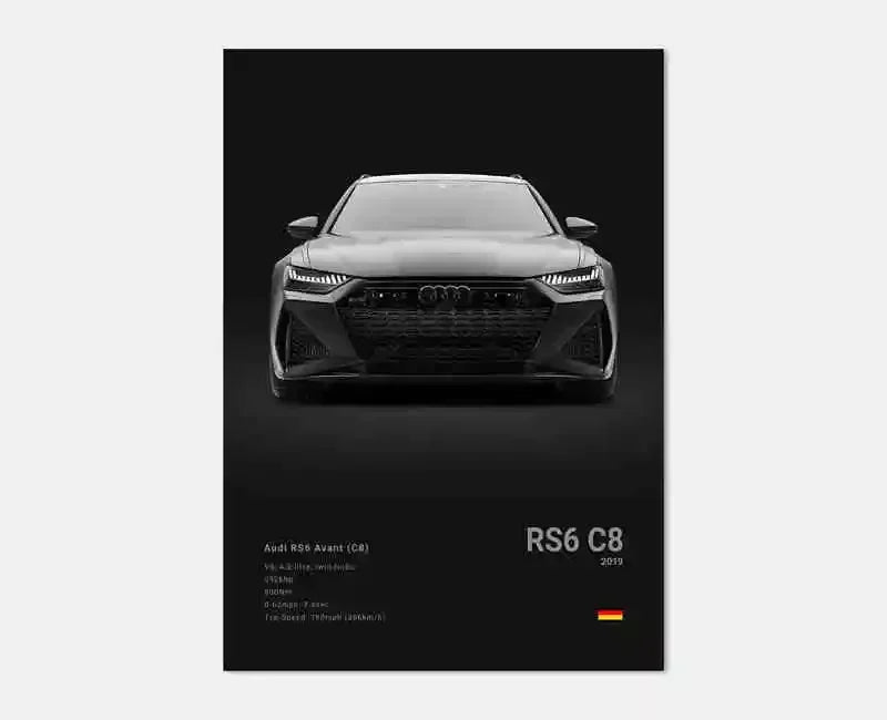 Toile Imprimée Audi RS6 C8 (Noir)