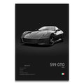 Toile Imprimée Ferrari 599 GTO (Noir)