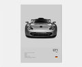 Toile Imprimée Porsche GT1 (Gris)