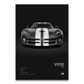 Toile Imprimée Dodge Viper 2005 (Noir)
