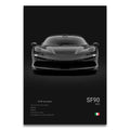 Toile Imprimée Ferrari SF90 Stradale (Noir)