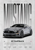 Toile Imprimée Ford Mustang GT FastBack