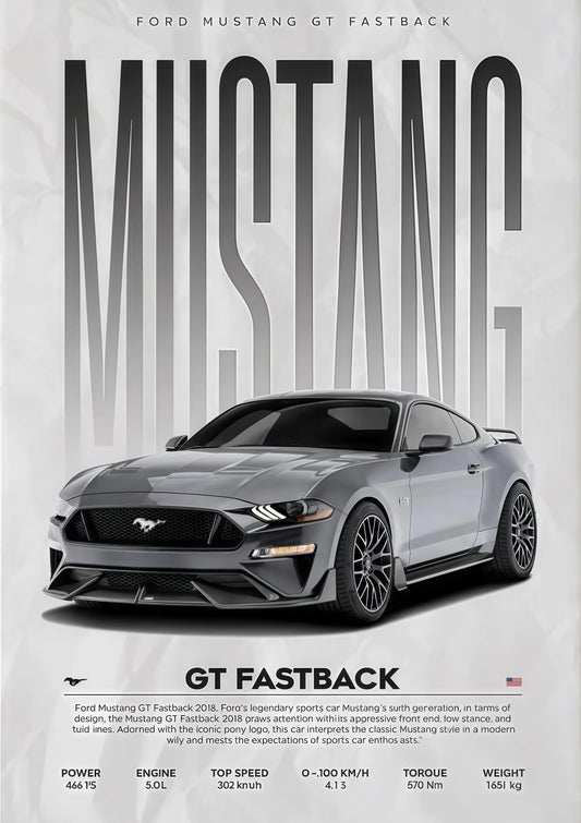 Toile Ford Mustang GT FastBack