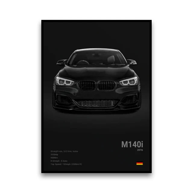 Toile Imprimée BMW M140i (Noir)