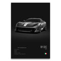 Toile Imprimée Ferrari 812 Competizione (Noir)