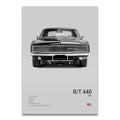 Toile Imprimée Dodge Charger R/T (Gris)
