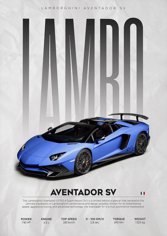 Toile Lamborghini Avantador SV