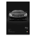 Toile Imprimée Lamborghini Aventador SVJ (Noir)