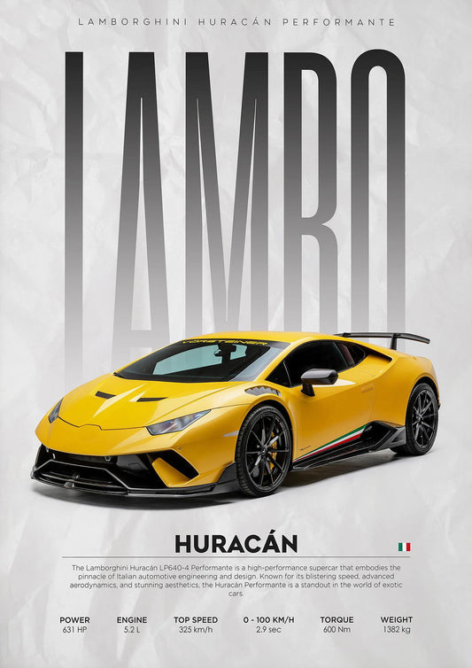 Toile Lamborghini Huracan Performante