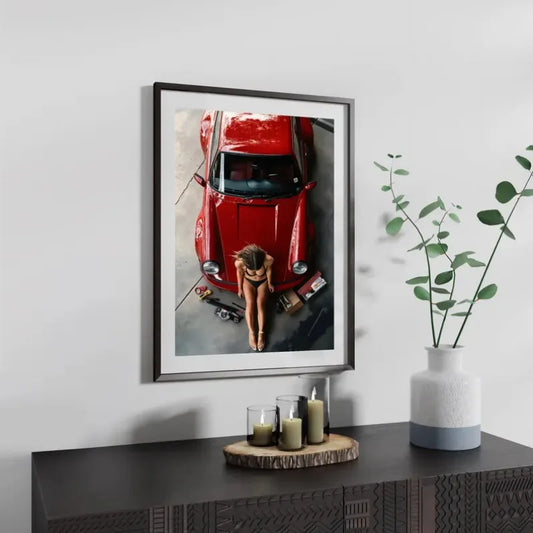 Toile Porsche Retro Girl