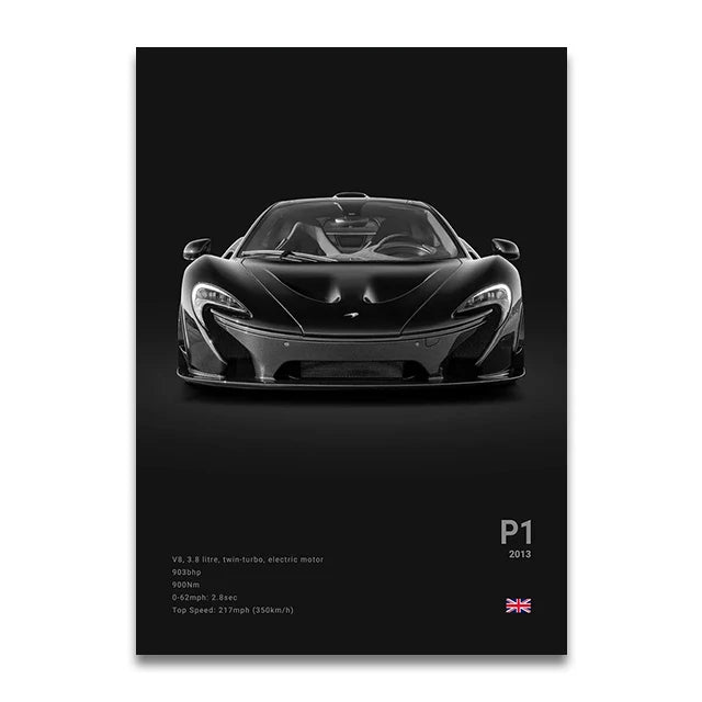 Toile Imprimée Mclaren P1 (Noir)