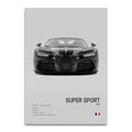 Toile Imprimée Bugatti Chiron SS (Gris)