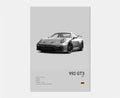 Toile Imprimée Porsche 992 GT3 (Gris)