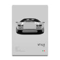 Toile Imprimée Lamborghini GT VT 6.0 2000 (Gris)