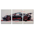 Toile Imprimée Porsche 911 (3 pièces)