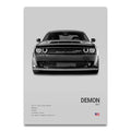 Toile Imprimée Dodge Challenger Demon (Gris)