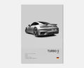 Toile Imprimée Porsche Turbo S (Gris)