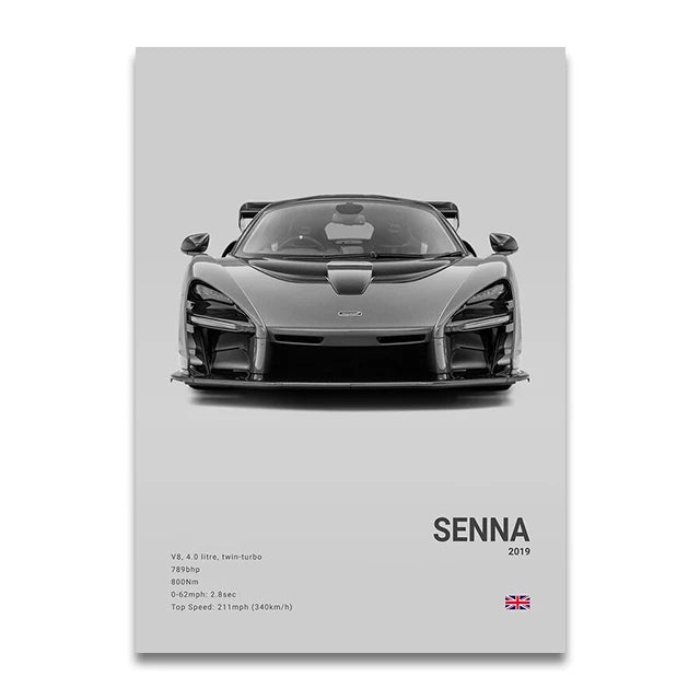 Toile Imprimée Mclaren Senna (Gris)