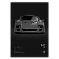Toile Imprimée Ferrari F40 (Noir)