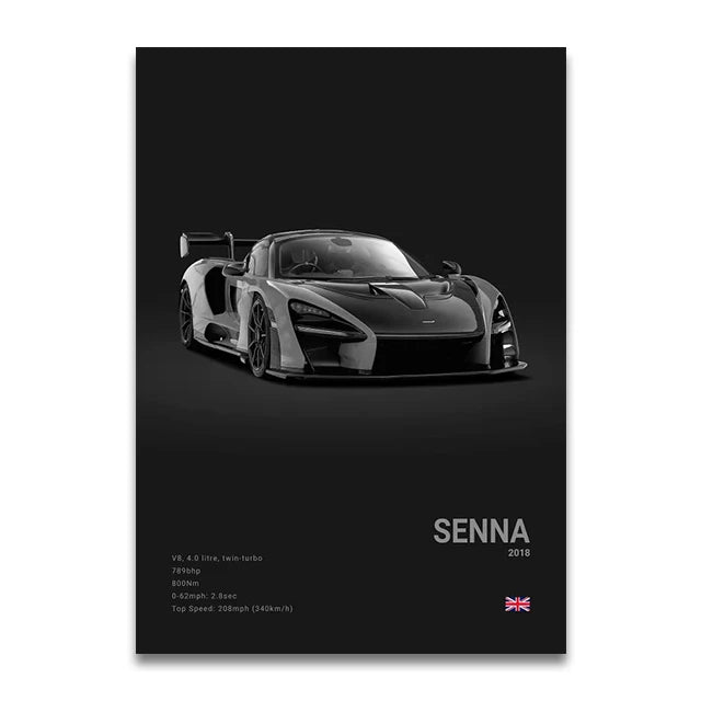 Toile Imprimée Mclaren Senna (Noir)