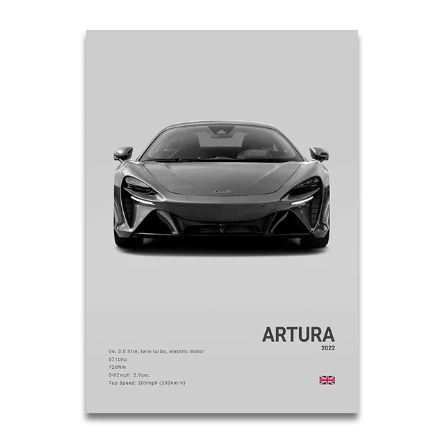 Toile Imprimée Mclaren Artura (Gris)