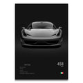 Toile Imprimée Ferrari 458 (Noir)