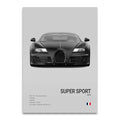 Toile Imprimée Bugatti Veyron SS (Gris)