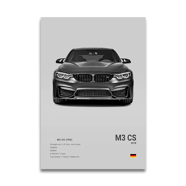 Toile Imprimée BMW F80 M3 CS (Gris)
