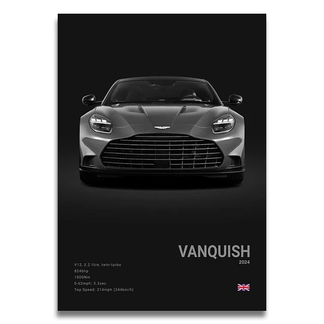 Toile Imprimée Aston Martin Vanquish 2024 (Noir)