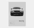 Toile Imprimée Nissan GTR R34 (Gris)