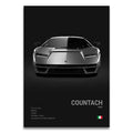 Toile Imprimée Lamborghini Countach 2022 (Noir)
