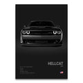 Toile Imprimée Dodge Challenger Hellcat (Noir)