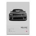 Toile Imprimée Dodge Charger Hellcat (Gris)