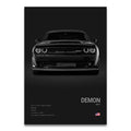 Toile Imprimée Dodge Challenger Demon (Noir)