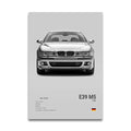 Toile Imprimée BMW E39 M5 1999 (Gris)