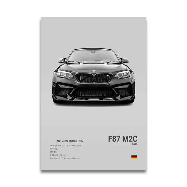 Toile Imprimée BMW F87 M2C (Gris)