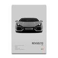 Toile Imprimée Lamborghini Revuelto (Gris)